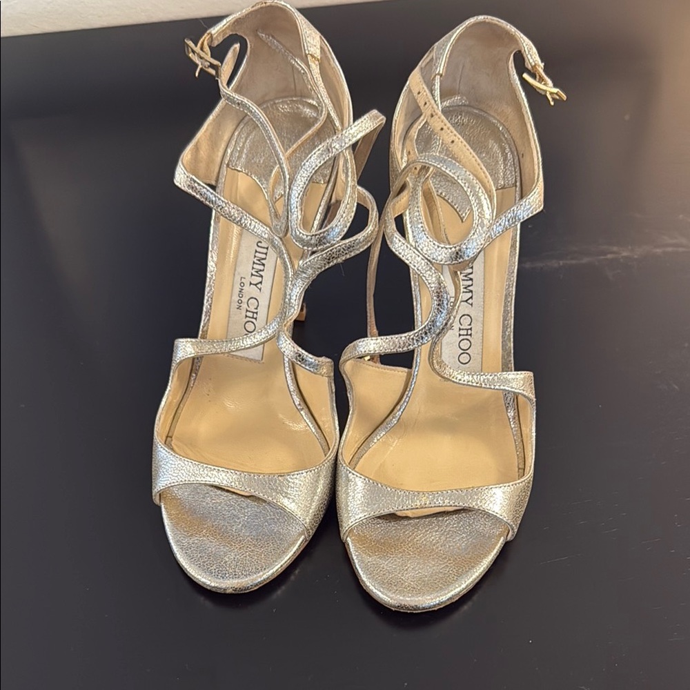 Jimmy Choo Silver Stiletto Heels